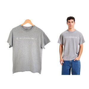 Gildan T-Shirt Men Medium Gray White US Snowboard Team Cotton Snowflake Grey